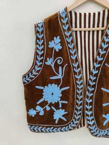<b>Velvet</b> Suzani Embroidered <b>Jacket</b> Handmade Ethnic <b>Jacket</b> Floral Suzani <b>Jacket</b> Pure <b>Velvet</b> <b>Jacket</b> Boho Hippie Gift For Her - Product Image 3