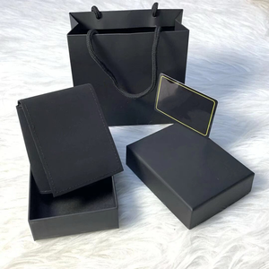 Pochette à bijoux noire de marque, directement de l'usine, avec logo, pour femmes, emballage cadeau de luxe, boîte à collier avec accessoires - Product Image 5
