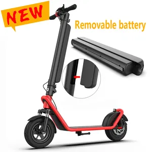 Proveedor de China Nuevo diseño X11 450W Scooter eléctrico Suspensión trasera 40-50KM Largo alcance 10 pulgadas Rueda EScooter con freno de tambor