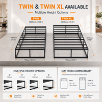 Sommier en acier robuste OEM avec conception silencieuse, capacité de charge de 3500 lb pour appartements locatifs