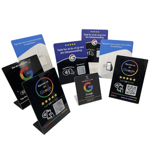 맞춤형 아크릴 PVC 칩 13.56Mhz T5577 구글 페이스 북 검토 <span class=keywords><strong>NFC</strong></span> 스탠드 카드 <span class=keywords><strong>QR</strong></span> 코드 <span class=keywords><strong>NFC</strong></span> 비접촉식 탭 디스플레이 스탠드
