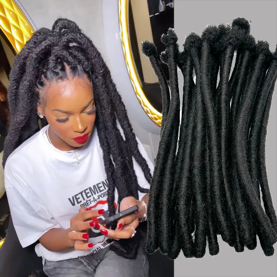 Usine en gros 20 pouces 100% Afro crépus Dreadlocks cheveux humains au crochet 2cm 3cm 4cm Jumbo mèches grandes extensions Locs