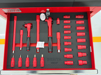 Carrito de Herramientas Aislado Lutro Workshop con 68 Piezas de Herramientas Manuales Aisladas VDE para Reparación de Vehículos de Nueva Energía