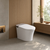 WC intelligent allongé avec bidet, lavage des fesses, lavage féminin, séchage à l'air chaud, chasse automatique, drainage S-Trap/P-Trap, pour usage hôtelier