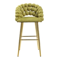 Chaise de salle à manger en velours pieds en métal doré