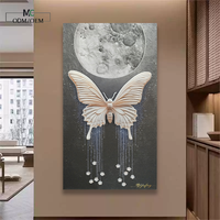 Peinture murale 3D en grès effet papillon et étoile, vente directe usine, décoration artistique pour la maison