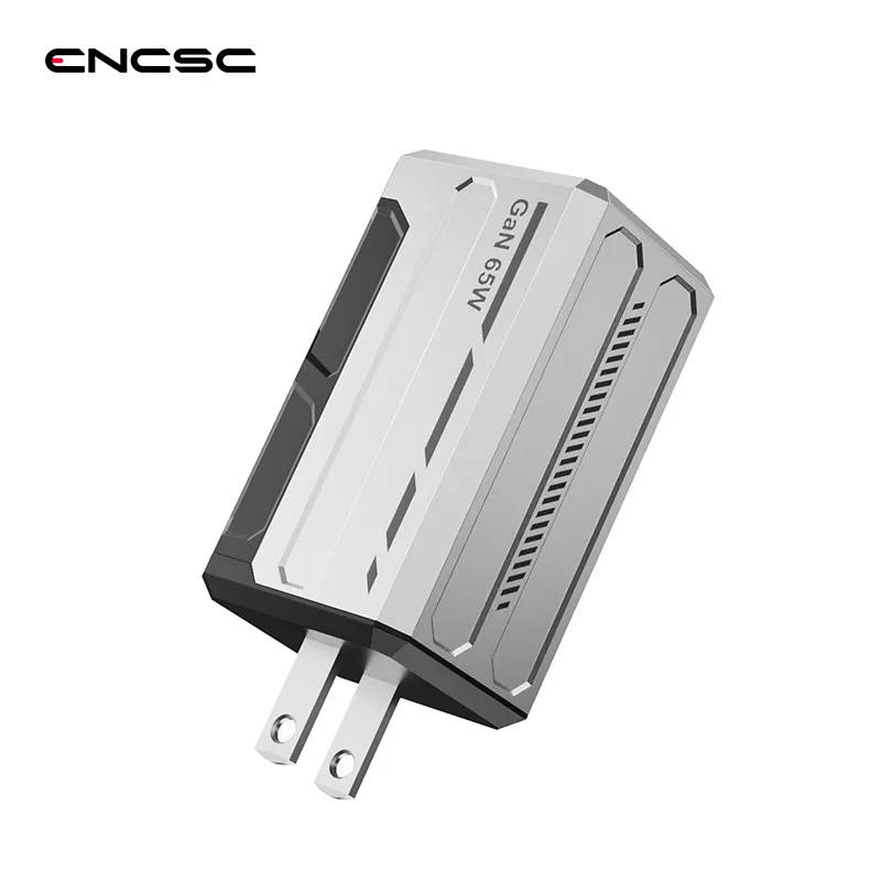 Acepta enchufe personalizado GaN 65W PD Super Fast Charge2 puertos cargador de pared de carga rápida