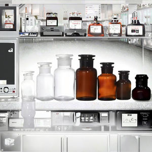 Botella de Reactivo de Vidrio Ámbar de Boca Ancha de 17 oz para Productos Químicos de Laboratorio - Product Image 3