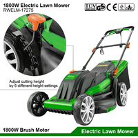 Mesin Pemotong Rumput Listrik 1800W, Alat Pemotong Rumput Taman, Mesin Pemotong Rumput Dorong Manual Berkabel, Mesin Pemotong Rumput Listrik Portabel