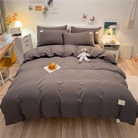 Ensemble de literie à rayures et à carreaux, 4 pièces, drap, housse de couette, taies d'oreiller