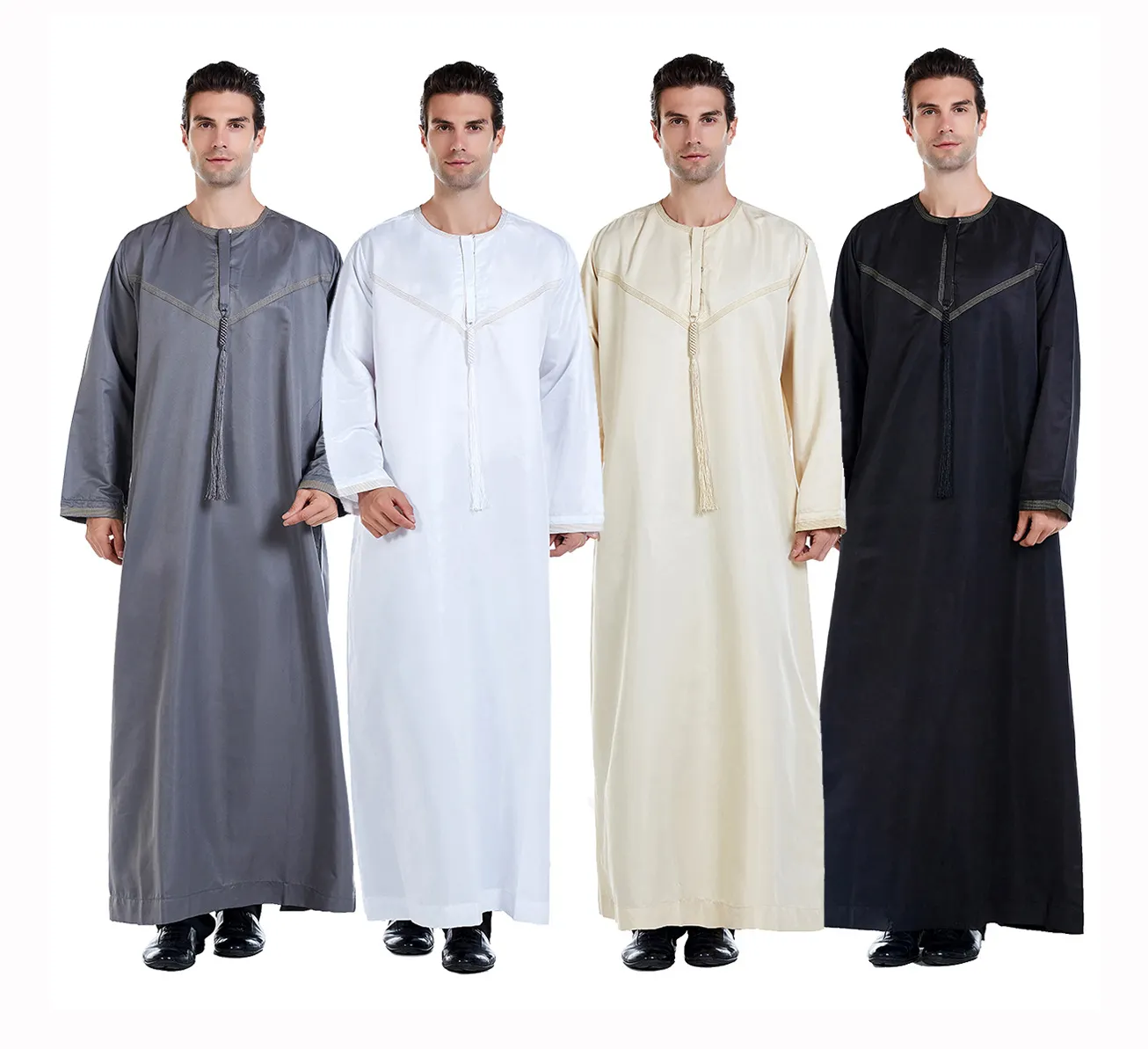 New Design Muslim Arab Jalabiya Moroccan Thobe For Men jubbah abaya ethnic prayer dress Muslim men Clothing