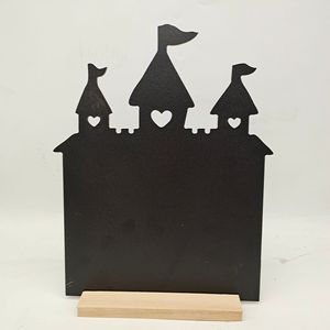 Tableau noir en bois pour chambres d'enfants, tableau noir avec découpes en forme de cœur, design moderne, décoration de tableau mémo en MDF - Product Image 1