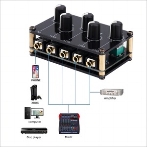 Mini table de mixage stéréo 4 canaux pour l'enregistrement en <span class=keywords><strong>studio</strong></span> en direct Carte son audio portable Console de mixage audio Mixeur audio - Product Image 4