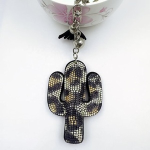 Porte-clés Cactus en Strass, Pendentif Plante à Pompon, Accessoires de Sac Tendance, Cristal en Alliage de Zinc DIY - Product Image 5