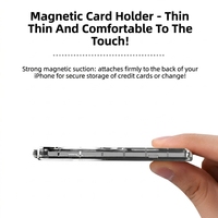 Porte-cartes magnétique pliable avec support adhésif transparent pour bureau, en PC, pour cartes d'identité et photos polaroid