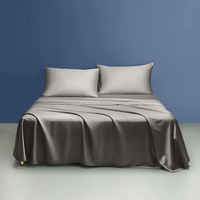 Ensemble de draps de lit en satin de soie de luxe Draps en satin doux Ensemble de draps en satin infroissable