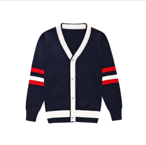 DFSC02 Uniforme Escolar para Niños y Niñas de Primaria y Secundaria, Suéter de Algodón con Agujas para Otoño e Invierno, Suéter Tipo Cárdigan Británico - Product Image 2