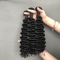 Pure Remy Hair Bundles Deep Wave Color negro natural Super Double Drawn Quality