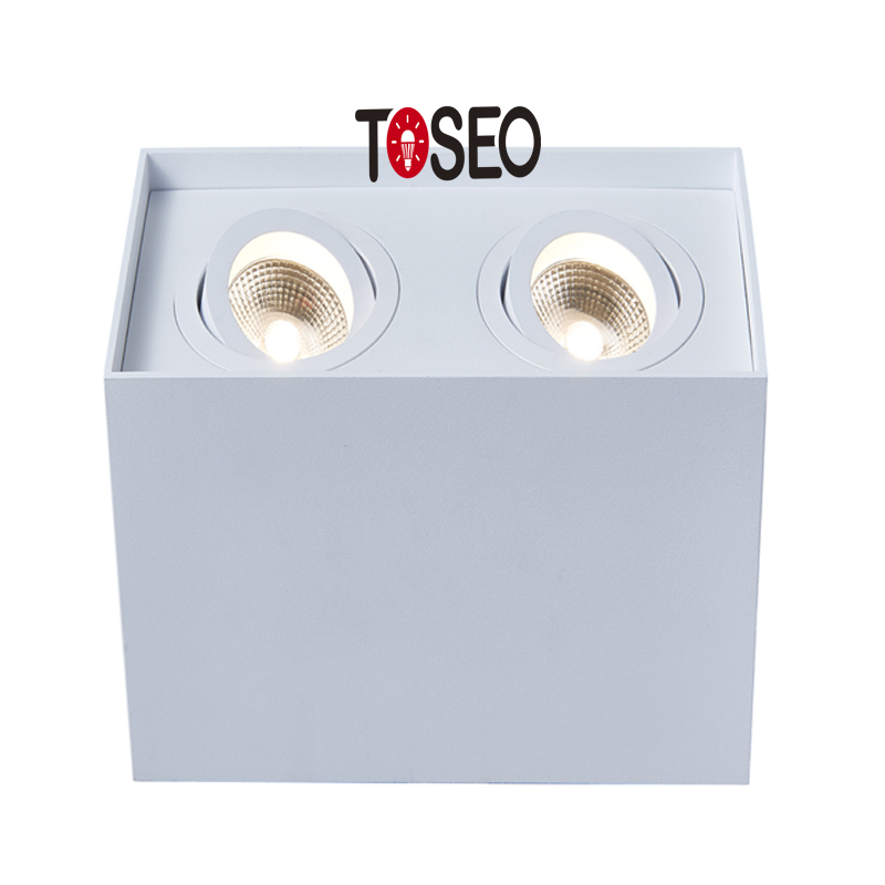 Restaurant Square Surface Mounted Downlight / Adjustable Gu10 Ceiling Spotlights