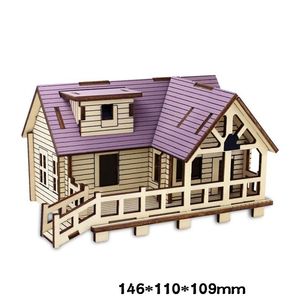 Rompecabezas de Madera 3D Estilo Caricatura, Modelo de <span class=keywords><strong>Casa</strong></span>, Juguete Educativo de Bricolaje con Corte Láser, Piezas Móviles, Ideal para el Aprendizaje Infantil, 51-100 Piezas, 1 Estrella - Product Image 3