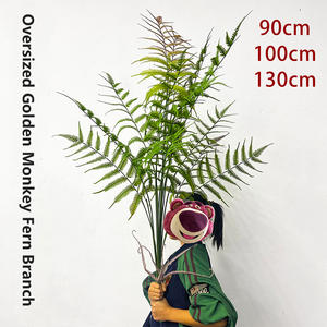 Paquete de mango grande único Planta de simulación Hoja de helecho <span class=keywords><strong>Ricitos</strong></span> de oro artificiales Planta de goma blanda de helecho - Product Image 2