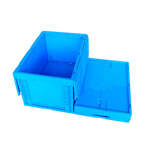 Uni-Silent Plastic Folding Crate Box Collapsing Folding Crate Stackable Turnover Box LX6040355C