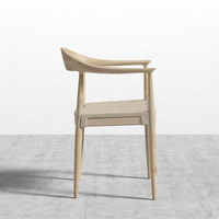 Chaise de salle à manger empilable ronde en chêne massif, dossier incurvé moderne, tissée, pour la maison, le bureau, les salons, les événements, la location de mariage