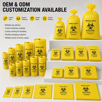 Sacs à déchets médicaux 100% HDPE vierge, sacs poubelles pour risques biologiques, impression personnalisée pour usage hospitalier