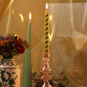 Huaming Autumn Fall Winter Warmers Color Swirl Floating and Spiral <strong>Candle</strong> Beeswax Soy Blend Dinner Twist Pedestal <strong>Taper</strong> <strong>Candle</strong> - Product Image 6
