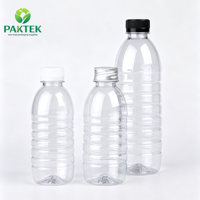 Bouteille d'eau en plastique PET vide, transparente, pour eau minérale, jus, boissons, avec bouchon à vis
