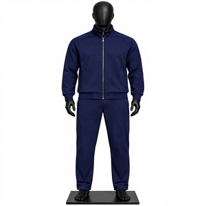 Ensemble de survêtement deux pièces pour homme en molleton de coton épais respirant avec fermeture éclair par Dress Sports - Product Image 1