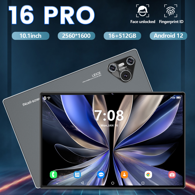 8 Gen3 Octa Core Android 14 Business Tablet 10.1'' 2560x1600 Display Dual-SIM+SD Expandable 16GB+1TB 10000mAh Battery Wi-Fi 5G