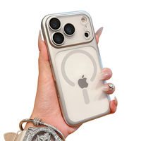 Coque de protection intégrale pour objectif d'appareil photo avec finition givrée pour 17 Air 15 16 14 Plus 13 Pro Max, anneau magnétique, antichoc, coque arrière rigide en PC