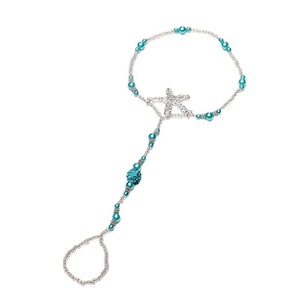 สร้อยข้อเท้ารูปดาวคริสตัลไรน์สโตนเลียนแบบมุกชุบเงินเครื่องประดับปาร์ตี้สตรีโบฮีเมีย - Product Image 5