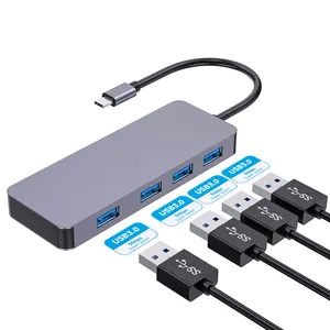 USB C HUB 4in1 4-Port USB Data Hub Adapter Ultra Slim USB Hub 3.0 with Super Speed 5Gbps Compatible for MacBook Air/Pro, iPad