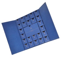 2026 détail personnalisé bleu marine noël fondre bougies boîte à nourriture 25 calendriers de l'avent en chocolat mat stratification gaufrage impression