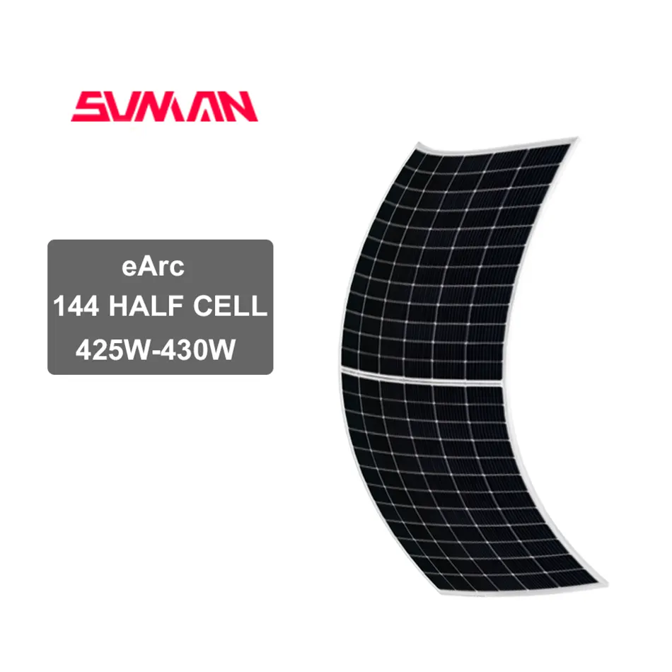 SMF-430F-6X24DW murah, pemasangan cepat 425w 430w Sunman panel surya setengah sel fleksibel PERC Mono
