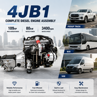 Ensemble moteur diesel ISUZUU 4JB1 avec boîte de vitesses manuelle à 5 rapports, remplacement complet du moteur pour camionnette 4x4 4x2, bus, fourgonnette