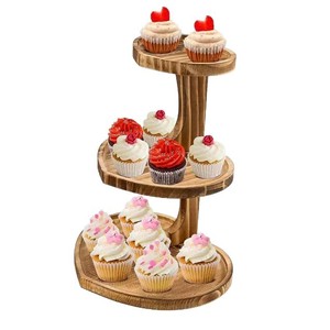 Wooden Heart-Shaped Cupcake Stand 3-Tier Valentine's Day Dessert Display Rack Birthday Party <b>Cake</b> <b>Decorating</b> <b>Supplies</b> - Product Image 5