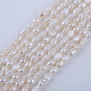 Perlas de Agua Dulce Naturales de Forma Barroca de 5-6 mm, Blancas, con Doble Cara Brillante, Orificio Recto, Semi-Acabadas, al por Mayor - Product Image 2