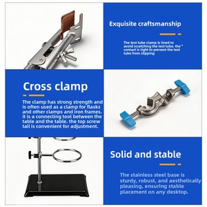 Soporte de Hierro con Base Cuadrada para <span class=keywords><strong>Laboratorio</strong></span> Químico, Juego Completo de Instrumentos Experimentales, Soporte de Titulación, <span class=keywords><strong>Pinza</strong></span> de <span class=keywords><strong>Mariposa</strong></span>, Abrazadera para Frascos - Product Image 3