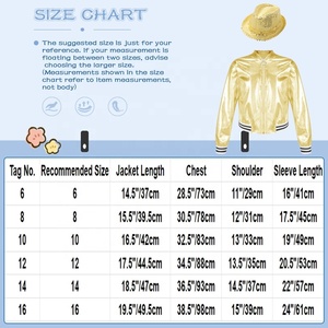 6-16 Kids Girls Ballroom Competition Dance Metallic Patchwork <b>Jacket</b> With Fedora Hat For Party Stage Performance Competition - Product Image 6