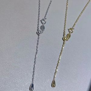 Collier chaîne Xinfly AU750 50 cm en or véritable 18 carats avec perles baril sculptées, or blanc tendance - Product Image 5