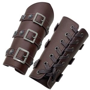 Bracelet <span class=keywords><strong>de</strong></span> chevalier rétro médiéval européen pour hommes Viking cuir main vêtements accessoires adultes Faux cuir brassard - Product Image 3
