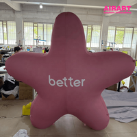 Modèle mural gonflable géant personnalisé en forme d'étoile à cinq branches, grande étoile gonflable avec impression de logo pour la décoration de fond d'événements et de fêtes
