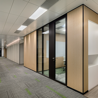 Single Layer Minimalist Design Workspace Divider Soundproof Transparent Wall Office Workstation Half Glass Partitions