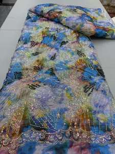 Grosir dari kain jala bordir ikat celup Eropa dan Amerika dengan payet dan manik-manik untuk pakaian upacara - Product Image 6