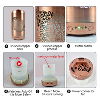 Diffuseur d'arômes ultrasonique en métal doré de luxe, 100 ml, humidificateur d'air électrique portable, silencieux, huile essentielle, table, maison, bureau