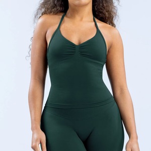 IStapromo Gifts Seamless <b>Longline</b> Strappy Gym Top Sports Shirts Yoga <b>Vest</b> Beautiful Open Back Bra Workout Halter <b>Women</b> Seamless - Product Image 3