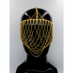 Moda señora boda velo geométrico encanto cara máscara Color borla cuentas piedra diamantes de imitación máscara para mujer fiesta graduación joyería - Product Image 1